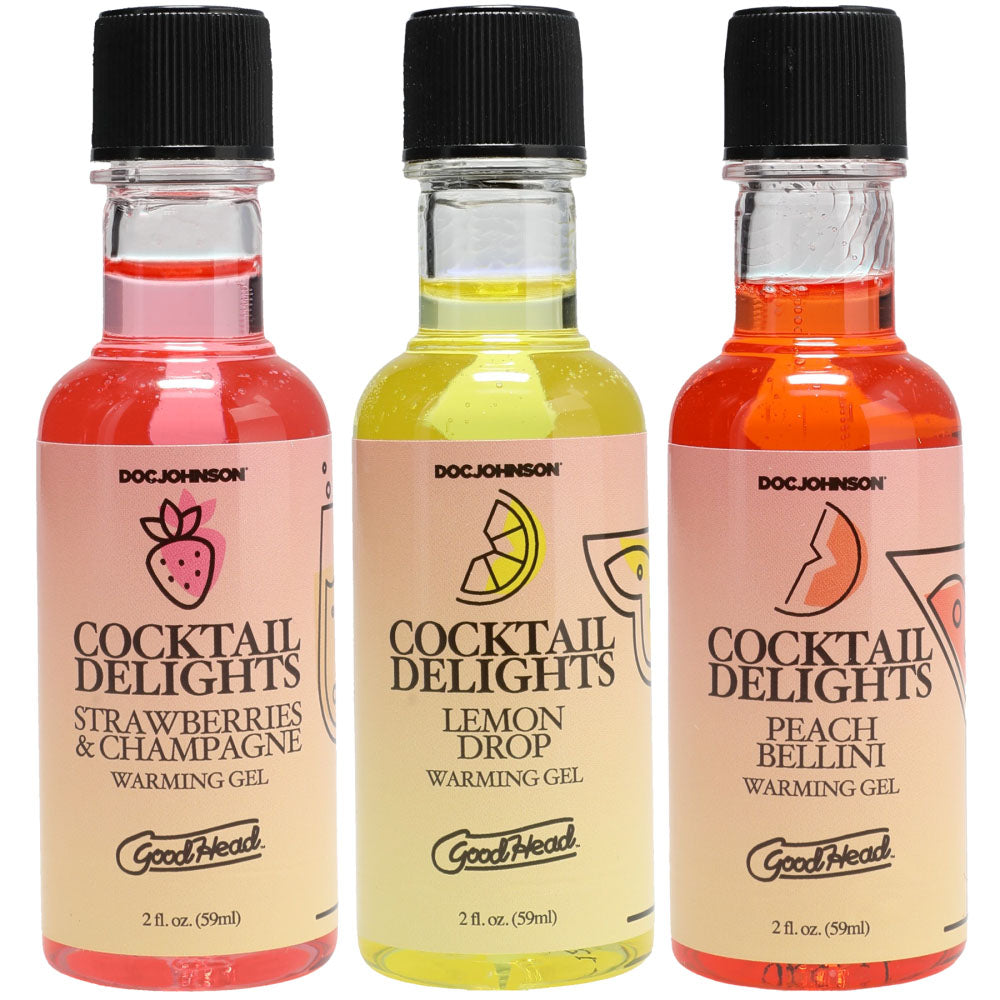 GoodHead Cocktail Delights – Set of 3 Flavoured Warming Oral Sex Gels (59 ml Bottles) for Enhanced Intimacy