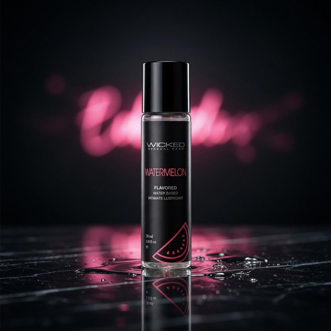 Wicked Aqua Watermelon Flavored Water-Based Lubricant – 30 ml (1 oz) Bottle – Body-Safe and Vegan-Friendly