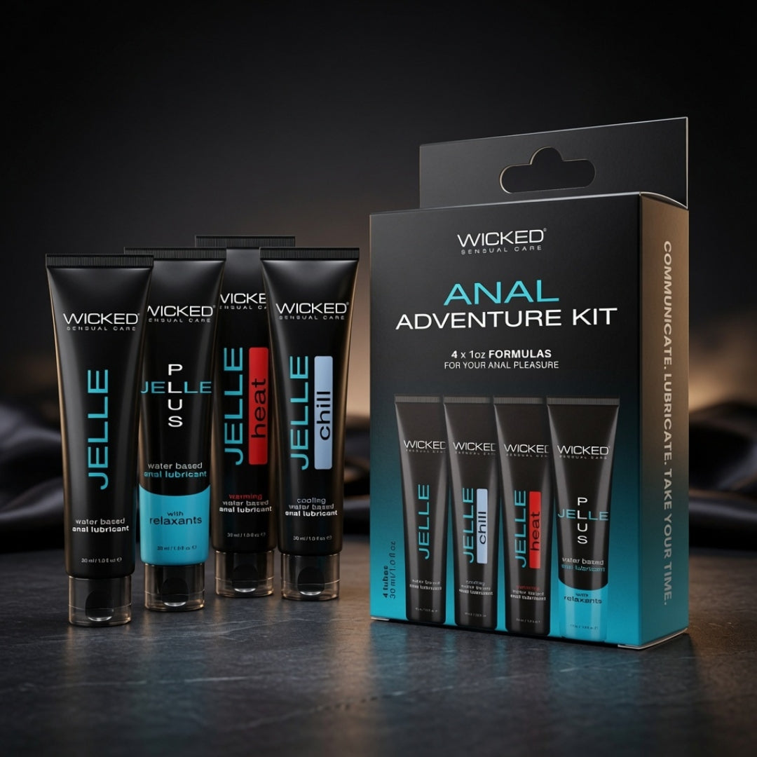Wicked Body-Safe Anal Adventure Kit – Mixed Gel Lubricants (30 ml Bottles, 4 Pack)