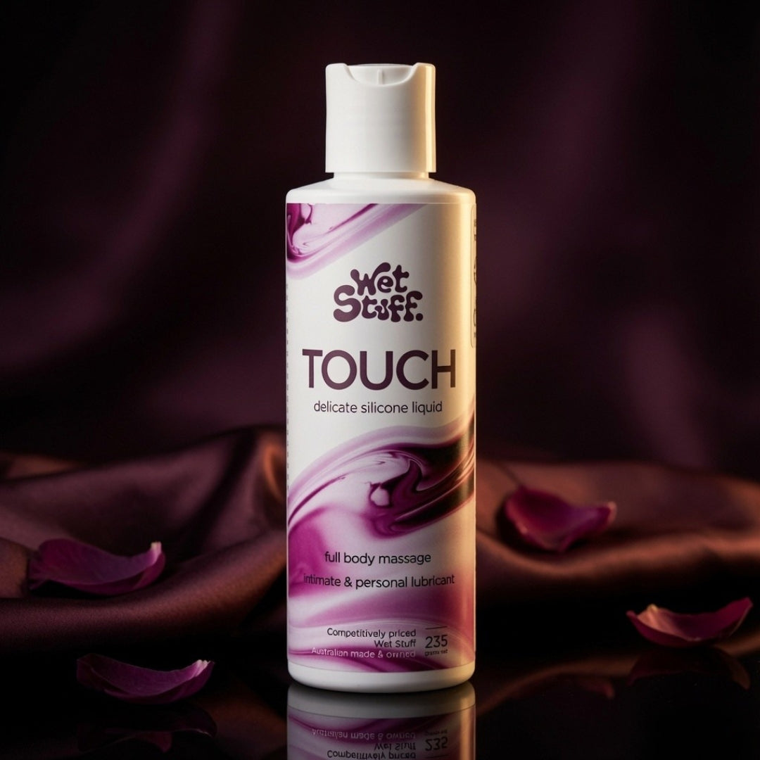 Wet Stuff Touch Silicone Lubricant - 235g Disk Top Bottle for Enhanced Comfort and Pleasure
