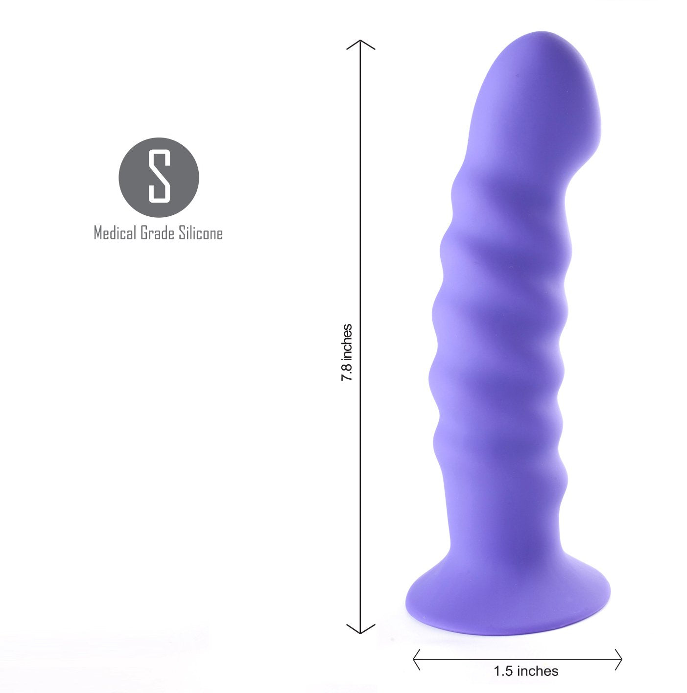 Kendall Body-Safe Silicone Dong – Purple (20 cm, USB Rechargeable, Gender-Neutral)