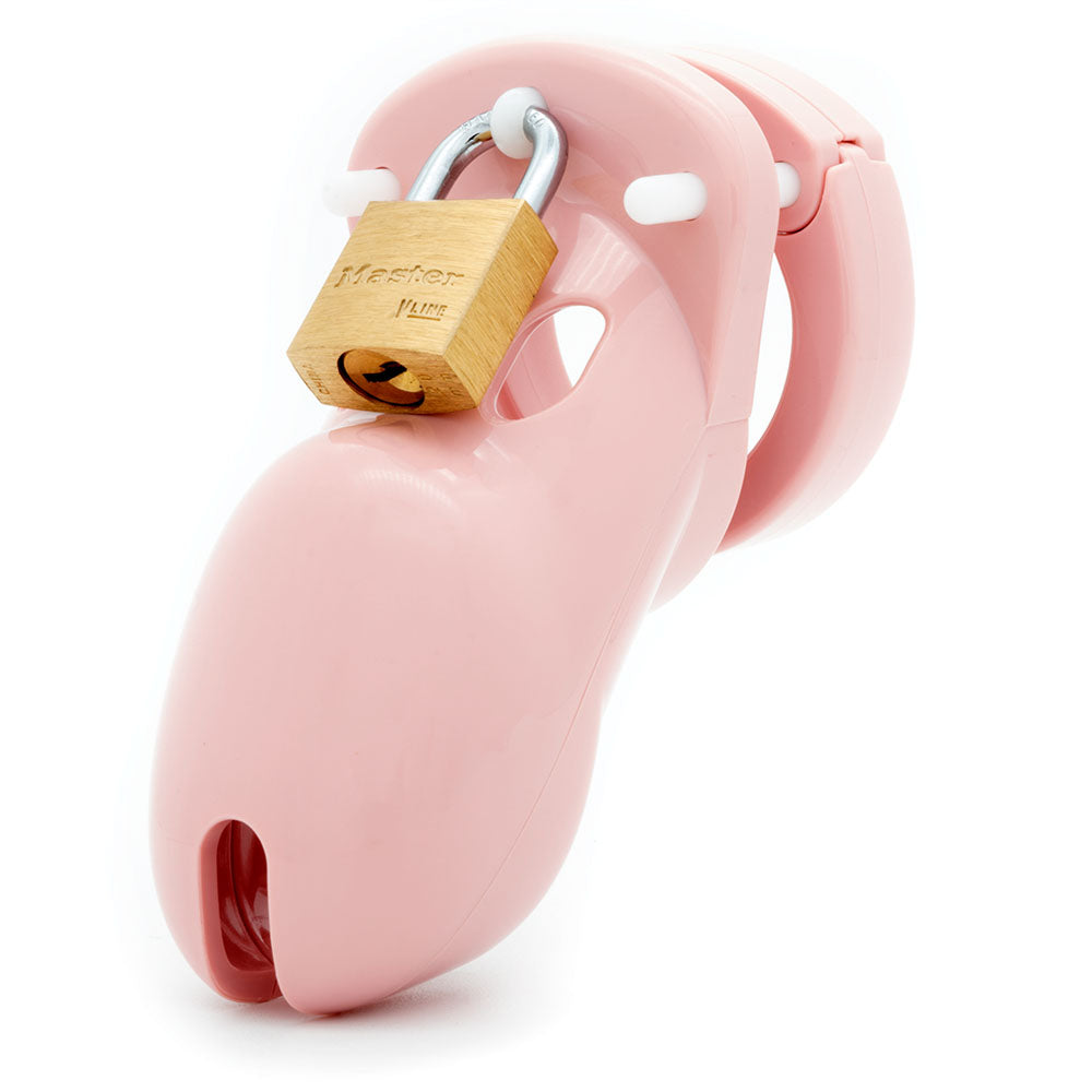 CB-3000 Body-Safe Chastity Cock Cage Kit – Pink (3-Inch, Adjustable Fit)