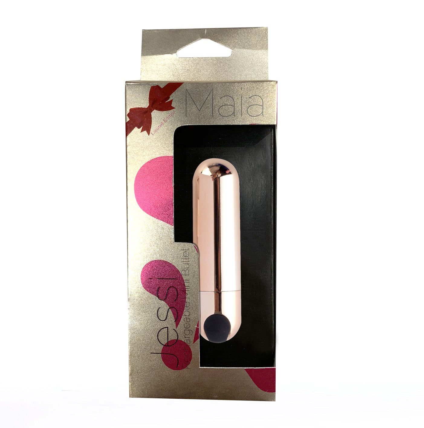 Maia Jessi - Rose Gold USB Rechargeable Bullet Vibrator (7.6 cm, Body-Safe Silicone)