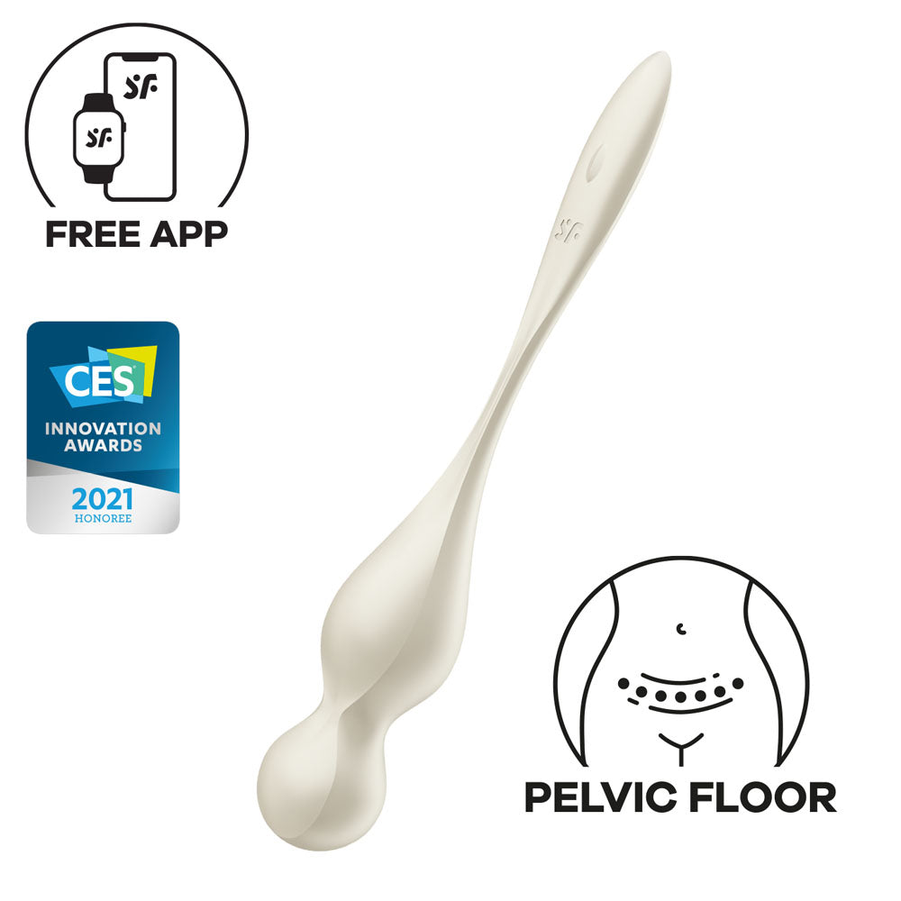 Satisfyer Love Birds 1 - White - USB Rechargeable Smart Pelvic Floor Trainer with App Control for Enhanced Wellness