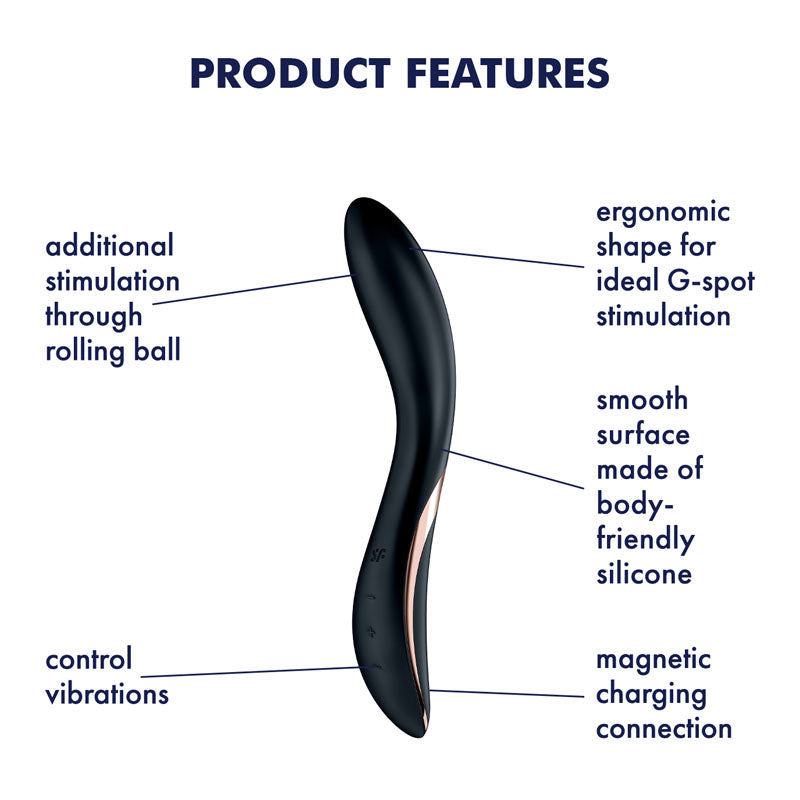 Satisfyer Vibrator – USB Rechargeable, Waterproof – Black