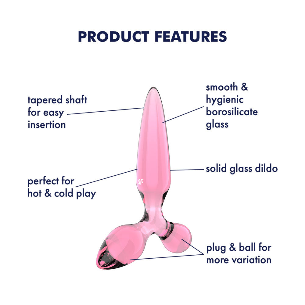 Satisfyer Triple Crystal 2 - Versatile Pink Glass 3-in-1 Butt Plug for Wellness and Pleasure