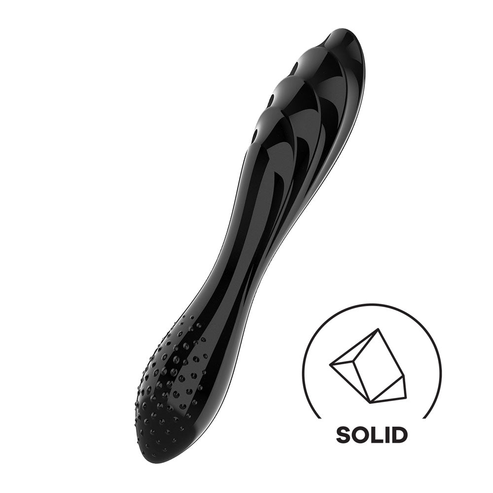 Satisfyer Dazzling Crystal 1 - Black Double-Ended Glass Dildo