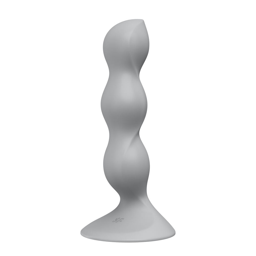 Satisfyer Dongs – Beaded, Body-Safe Silicone – Grey – 18 cm