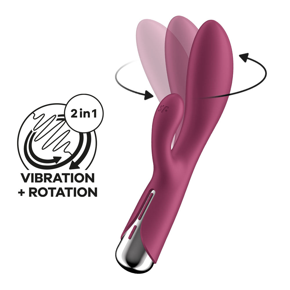 Satisfyer Spinning Rabbit 1 - Red 20 cm USB Rechargeable Rotating Vibrator