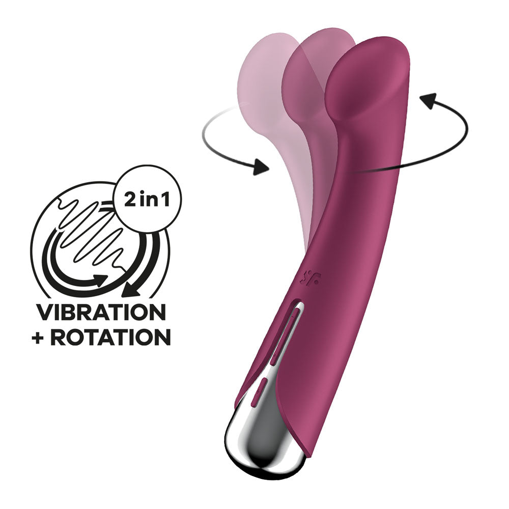 Satisfyer Spinning G-Spot Vibrator - Red, 16.5 cm, USB Rechargeable