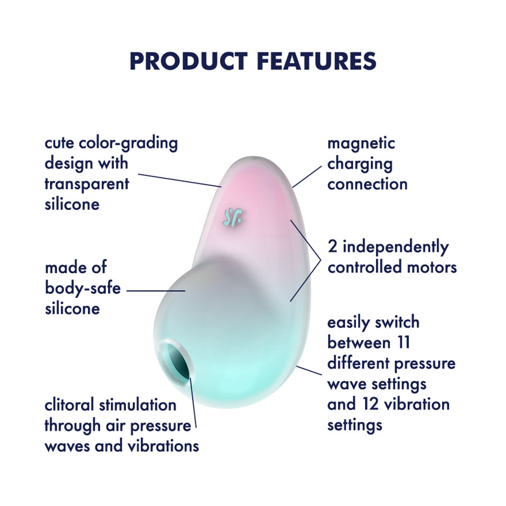 Satisfyer Pixie Dust - Mint/Pink USB Rechargeable Air Pulse Vibrator