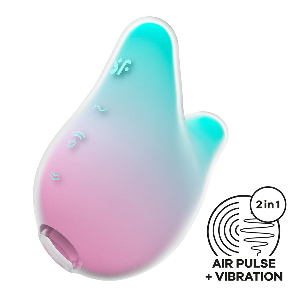 Satisfyer Air Pulsation Stimulator – USB Rechargeable – Body-Safe Silicone – Mint/Pink