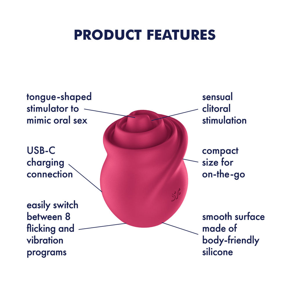 Satisfyer Stimulator – Rechargeable, Body-Safe Silicone – Pink