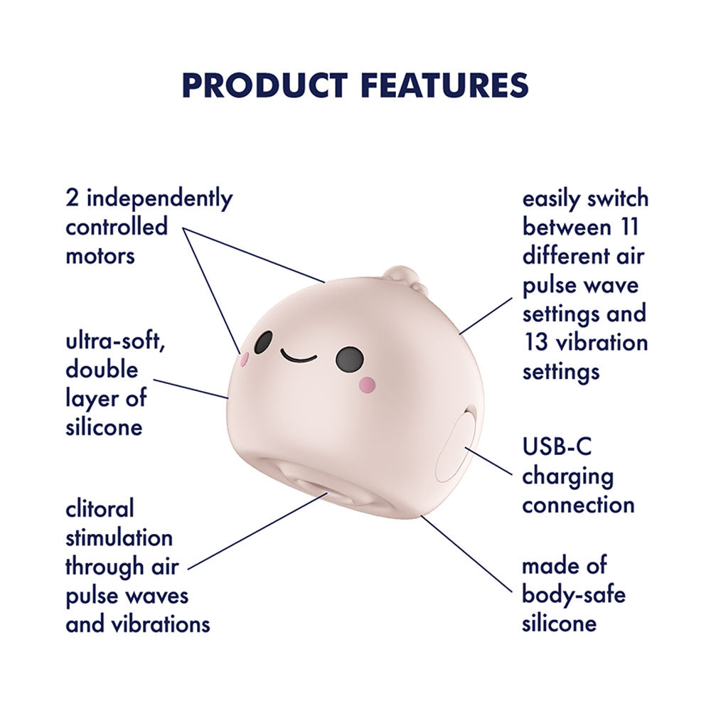 Satisfyer Air Pulsation Premium – USB Rechargeable – Body-Safe Silicone – Beige