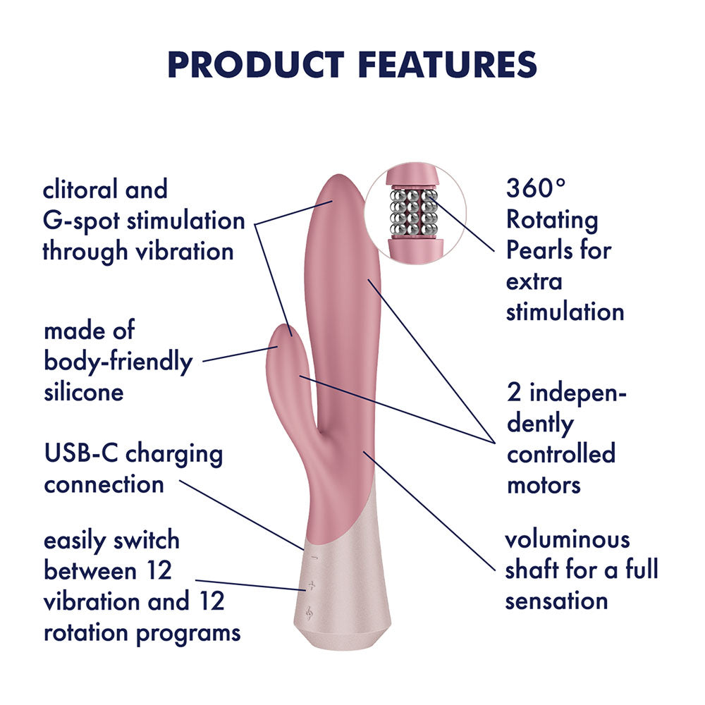 Satisfyer Vibrator – USB-C Rechargeable, Body-Safe Silicone – Pink – 22.3 cm
