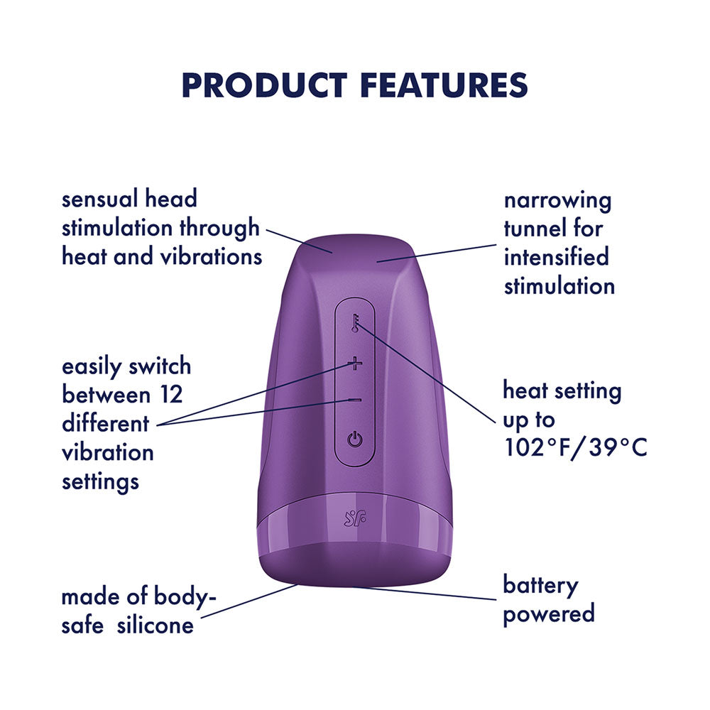 Satisfyer Premium Masturbator – Heating, Vibrating – Purple