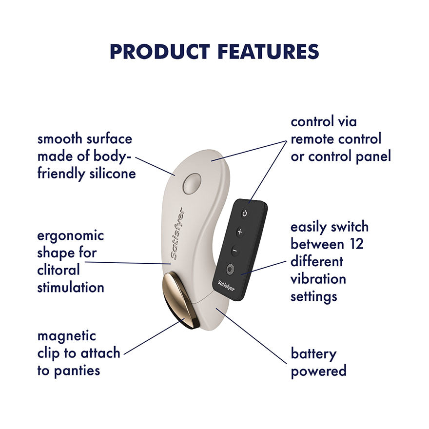 Satisfyer Panty Vibrator – Remote-Controlled, Body-Safe Silicone – Beige