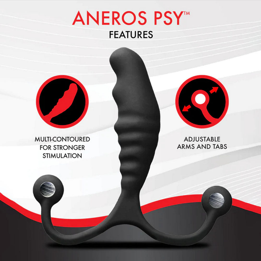 Aneros PSY - Black Body-Safe Prostate Massager with Flexible Arms for Ultimate Wellness