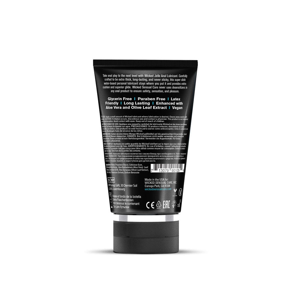 Wicked Jelle - Body-Safe Water-Based Anal Lubricant - 120 ml (4 oz) for Enhanced Comfort and Pleasure