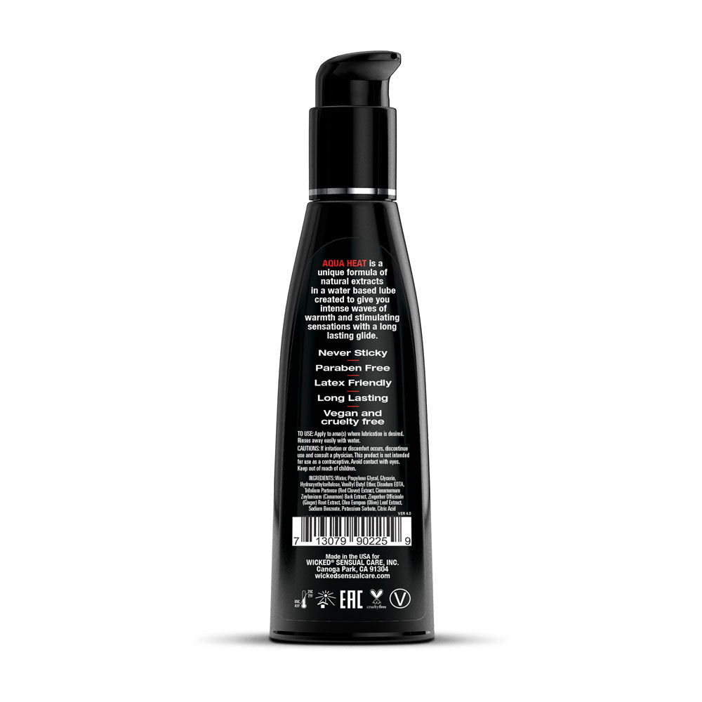 Wicked Aqua Heat - Body-Safe Warming Water-Based Lubricant - 120 ml (4 oz) for Enhanced Intimacy