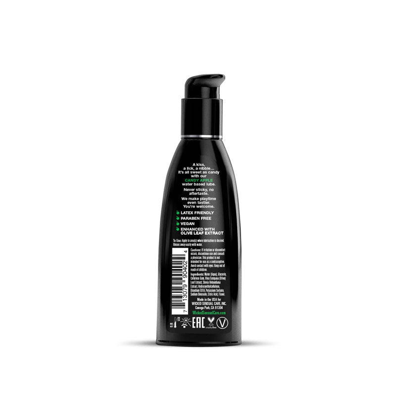 Wicked Aqua Candy Apple Flavored Water-Based Lubricant – 60 ml (2 oz) – Body-Safe, Vegan-Friendly Formula