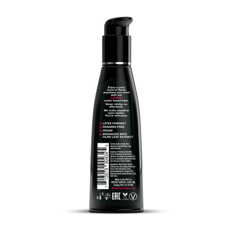 Wicked Aqua Cherry Flavored Water-Based Lubricant – 120 ml (4 oz) Bottle for Enhanced Pleasure