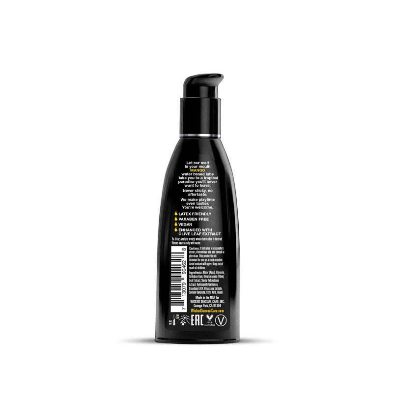Wicked Aqua Mango Flavored Water-Based Lubricant – 60 ml (2 oz) – Body-Safe, Ultra-Slick Formula for Enhanced Pleasure