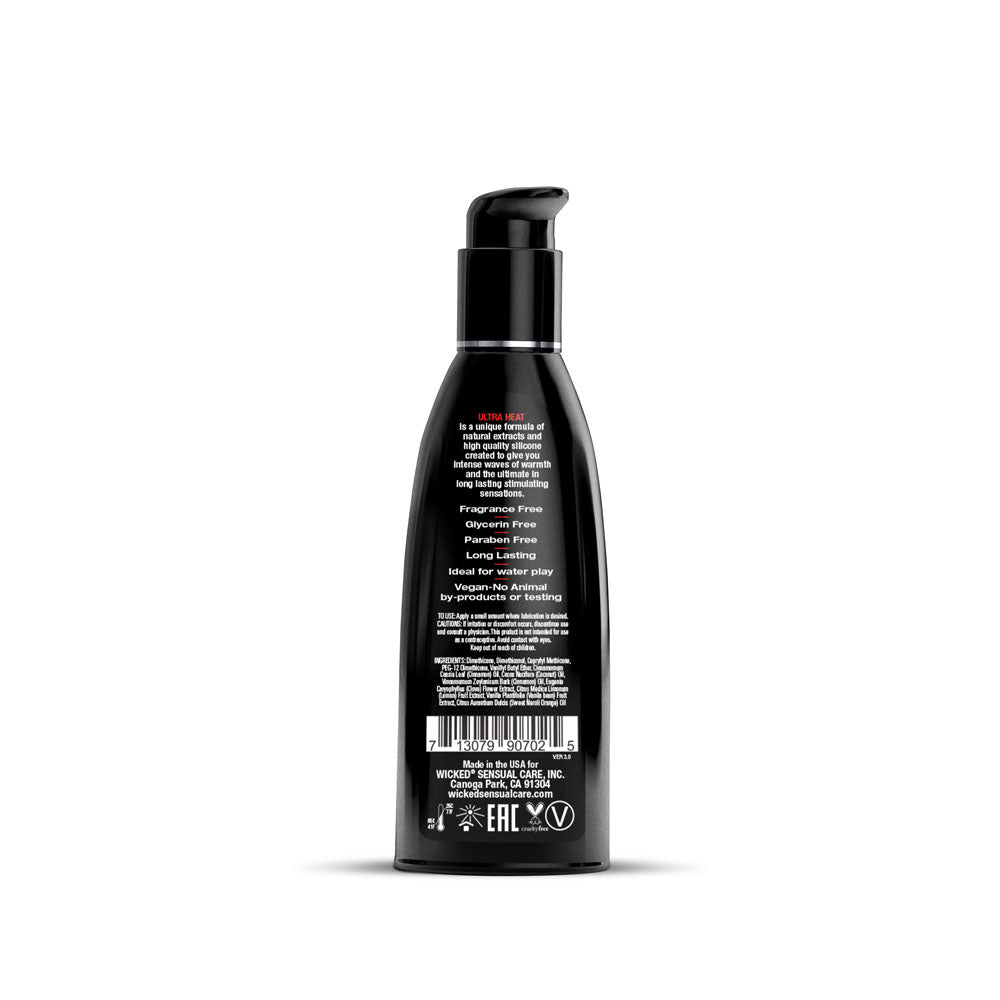Wicked Ultra Heat - Body-Safe Warming Silicone Lubricant - 60 ml (2 oz) Bottle for Enhanced Intimacy