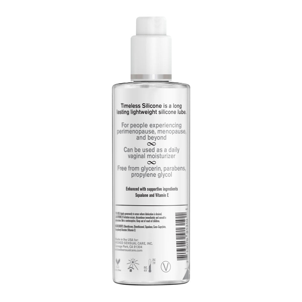 Wicked Simply Timeless Silicone-Based Personal Lubricant – 120 ml (4 oz) Bottle for Enhanced Comfort and Pleasure