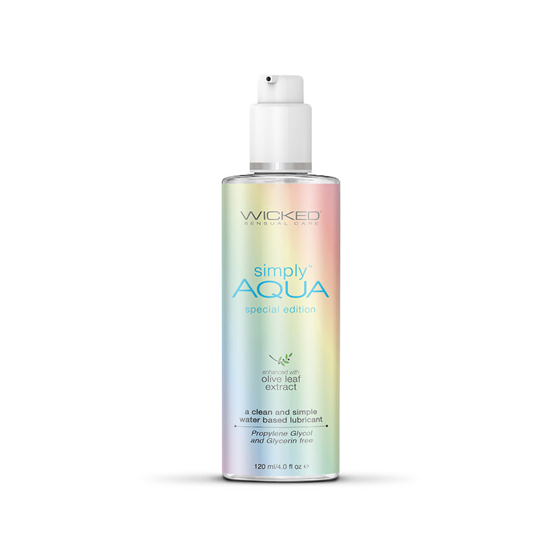 Wicked Simply Aqua Pride Water-Based Lubricant - 120 ml (4 oz) - Body-Safe, Vegan-Friendly, pH Balanced for Enhanced Intimacy