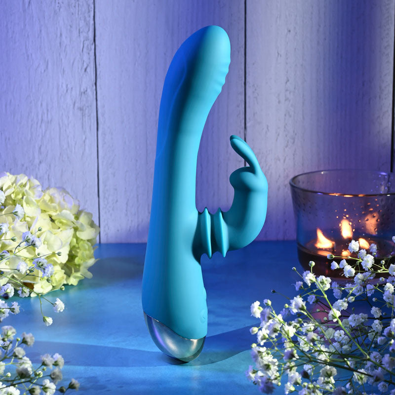 Adam & Eve Velvet Rabbit Vibrator – Blue (22.4 cm, USB Rechargeable, Body-Safe Silicone, Dual Stimulation)