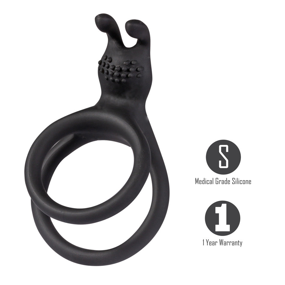 Maia ATLAS - Black Body-Safe Silicone Cock & Balls Ring for Enhanced Pleasure