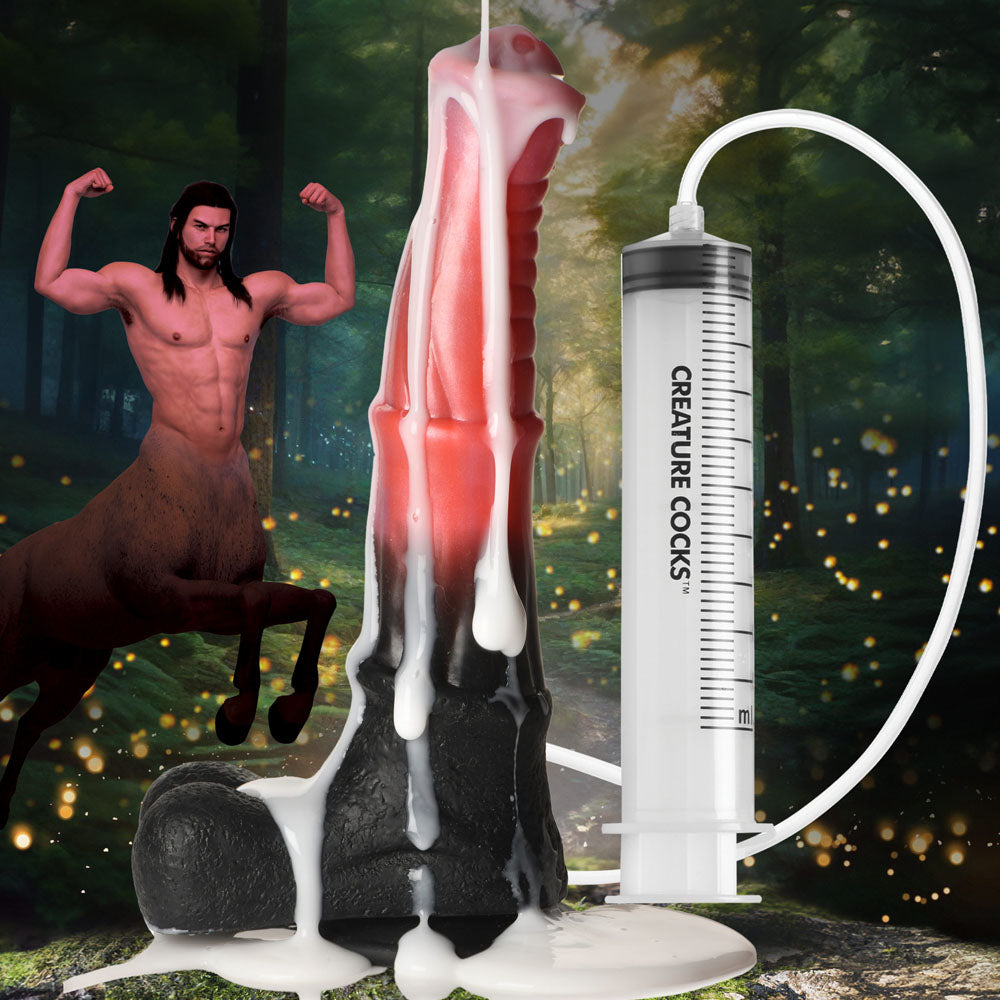 Creature Cocks Centaur Explosion - Fantasy Squirting Dildo in Pink/Black (24.5 cm, Body-Safe Material)