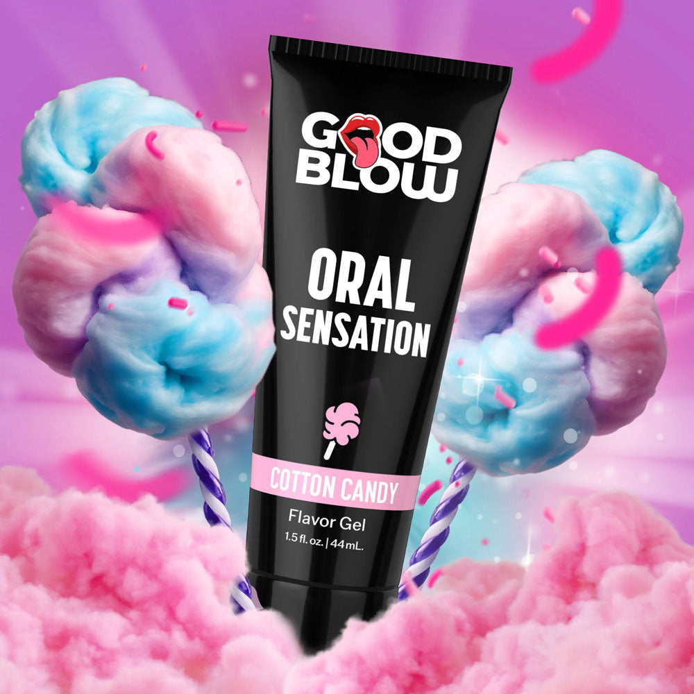 Good Blow Oral Sensation Gel - Cotton Candy Flavor - 44 ml Tube - Body-Safe, Edible Oral Sex Gel for Enhanced Pleasure