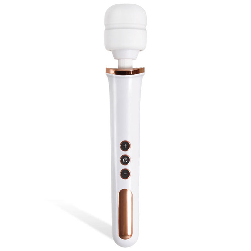 Adam & Eve Vibrator – Rechargeable, Body-Safe Silicone – Rose Gold/White – 33 cm