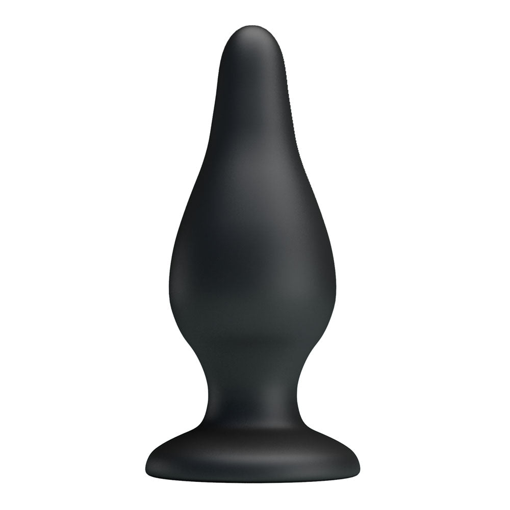 Party Up JEREMY Body-Safe Silicone Butt Plug - Black (15.4 cm, Ergonomic Design, USB Rechargeable)