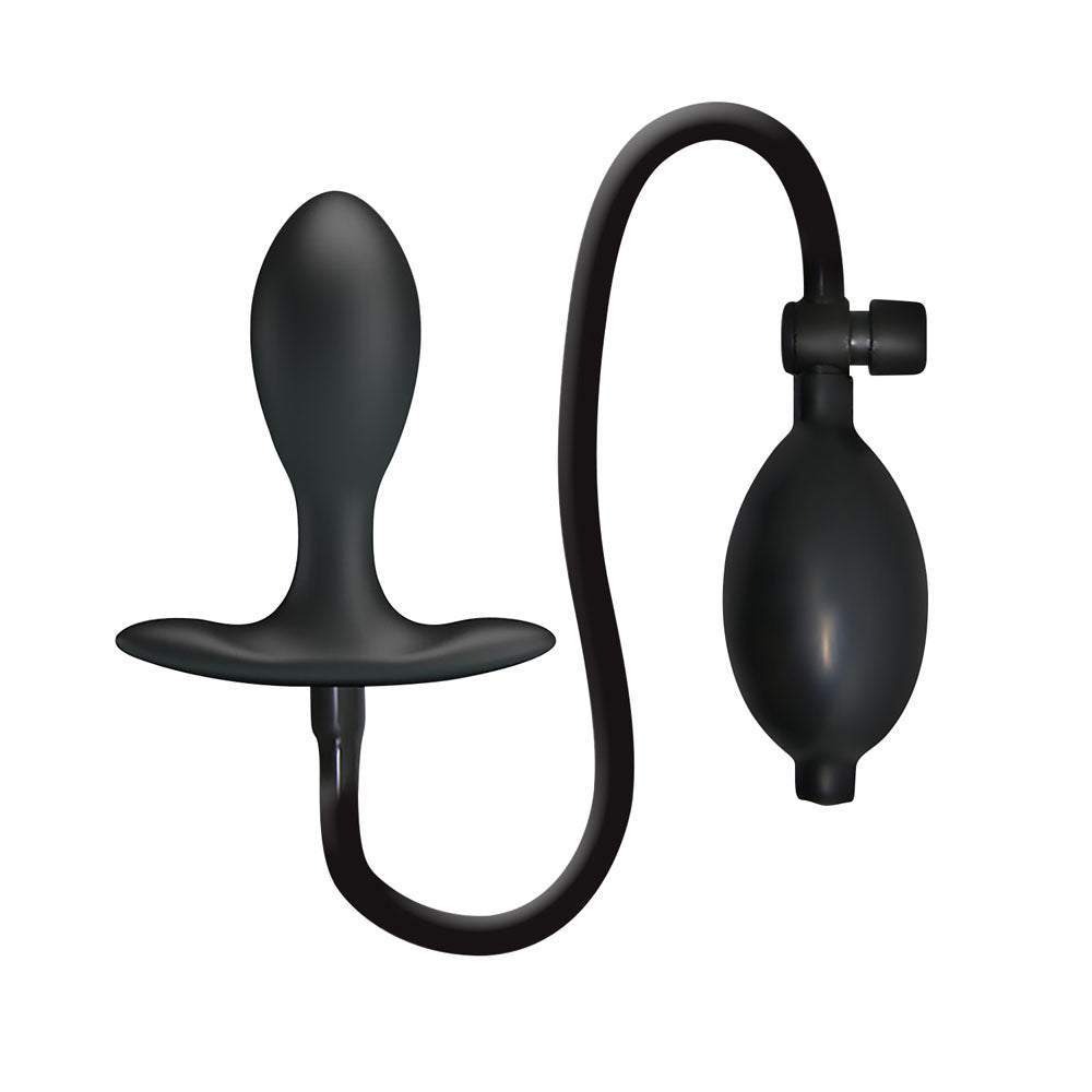 Party Up KEVIN Inflatable Butt Plug – Black (9.1 cm, Adjustable Size, Body-Safe Material)