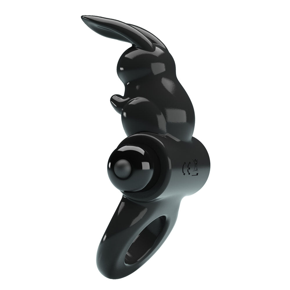 Party Up LEO Body-Safe Vibrating Cock Ring - Black (USB Rechargeable, Adjustable Fit)