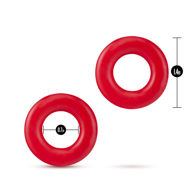 Stay Hard Body-Safe Silicone Donut Rings – Red Cock Ring Set (2 Pack, Enhances Performance)