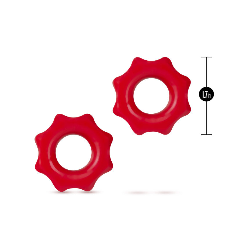 Stay Hard Nutz Red Cock Rings - Set of 2 for Enhanced Performance