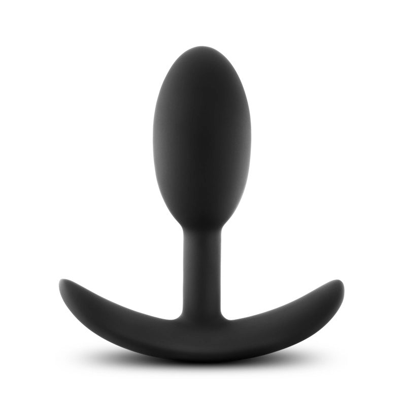 Anal Adventures Platinum Vibra Slim Plug - Black 8.9 cm Body-Safe Small Butt Plug with Internal Ball for Enhanced Sensation
