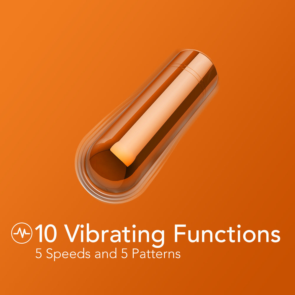Kool Vibes - USB Rechargeable Mini Bullet Vibrator - Tangerine Orange (6.4 cm, Body-Safe Silicone)