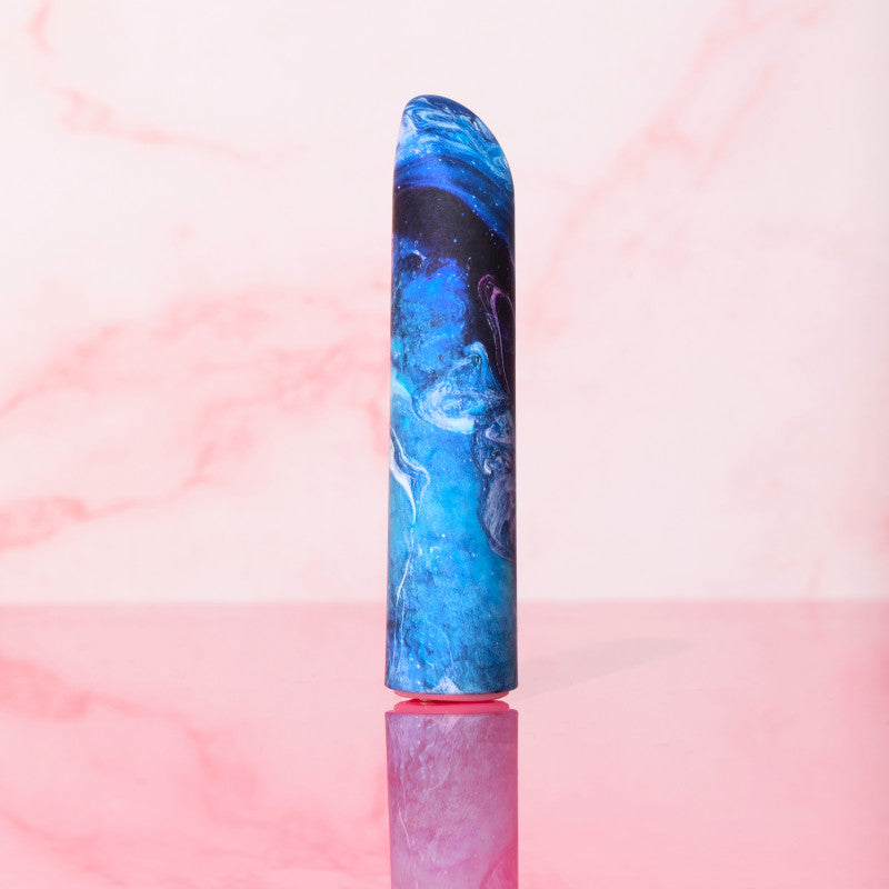 Limited Addiction Mesmerize Power Vibe - Azure Blue USB Rechargeable Bullet (10.2 cm Body-Safe Silicone)