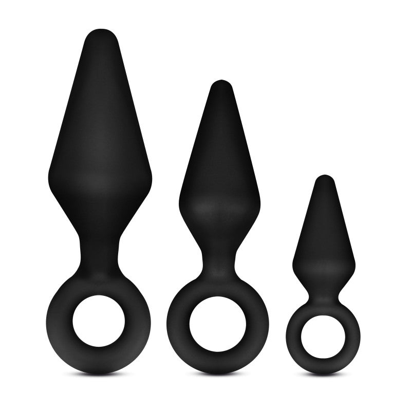 Platinum Anal Loop Plug Set - Black Silicone Butt Plugs (3 Sizes, Body-Safe, Perfect for All)