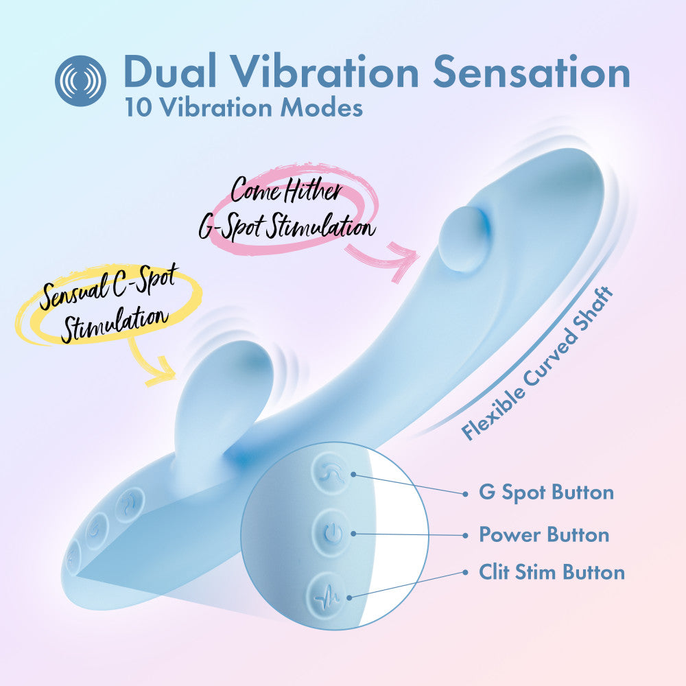 Play With Me - Moondust Magic Rabbit Vibrator – 20.3 cm USB Rechargeable, Body-Safe Silicone, Gender-Neutral Design