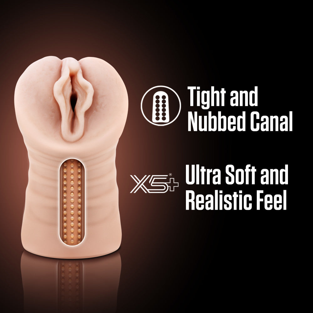 EnLust - Destini - Body-Safe Vibrating Vagina Stroker for Enhanced Pleasure (Flesh, USB Rechargeable)