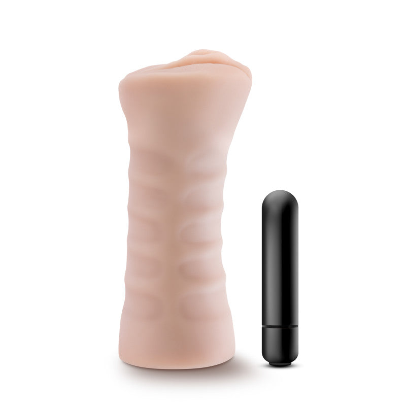 M for All - Rain - Flesh Vibrating Vagina Stroker (Body-Safe, Rechargeable, 20 cm)