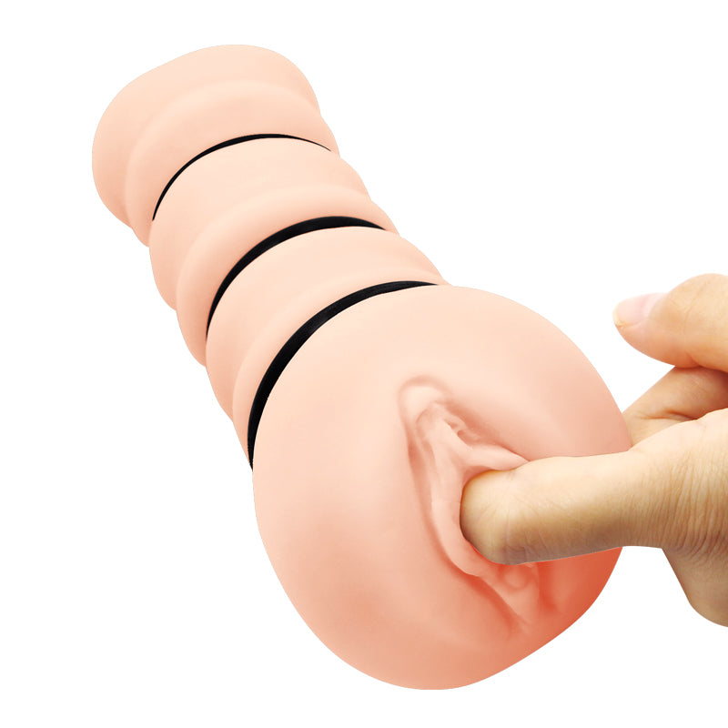 CRAZY BULL ROSSI Body-Safe Vagina Stroker - Flesh Texture with Adjustable Tightening Rings for Enhanced Pleasure