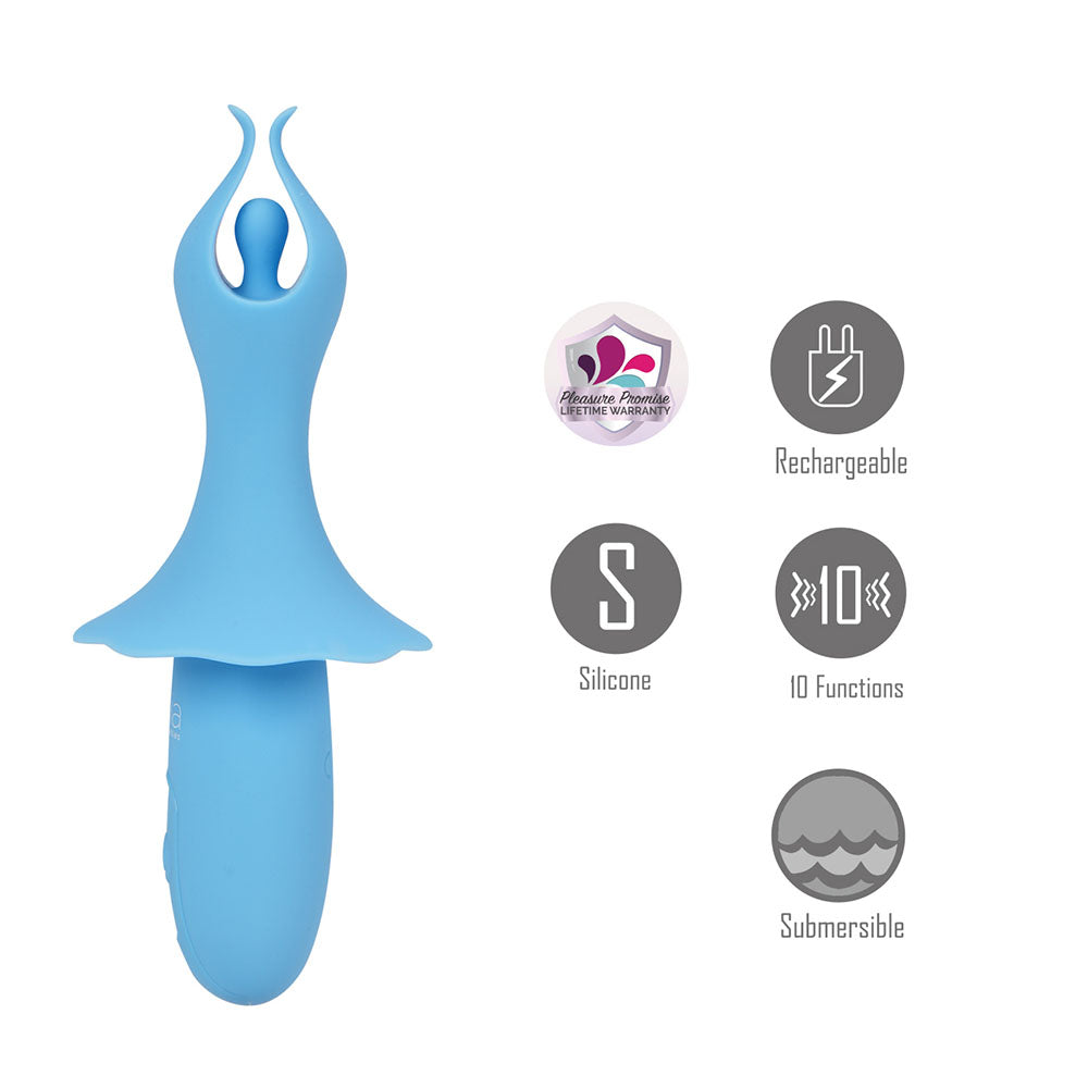 Maia SIENNA - Blue 15.2 cm USB Rechargeable Body-Safe Fluttering Bullet Vibrator