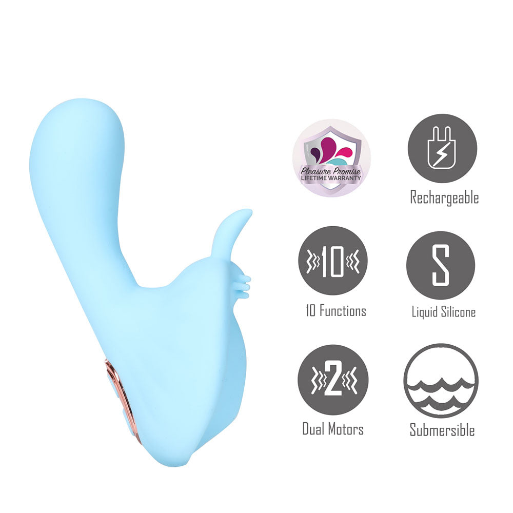 Maia AVERI Dual Motor Vibe - USB Rechargeable Vibrator - Blue